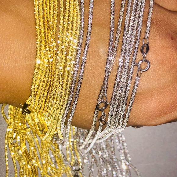 Sparkle Chain Made In Turkey Best gift Black Friday Deals, Gold vermeil chain - Picture 1 of 8